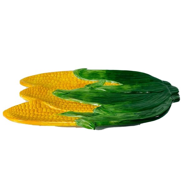 Corn Ceramic Serving Platter Retro Farmhouse Table Decor VTG Kitchen Dish BBQ - Picture 4 of 13